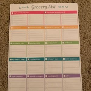 Grocery list magnet
